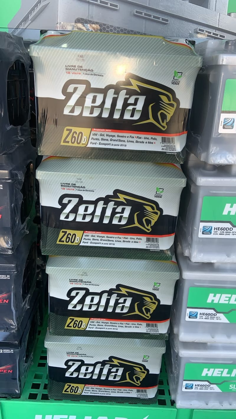 Bateria automotiva Zetta em Rocha Miranda